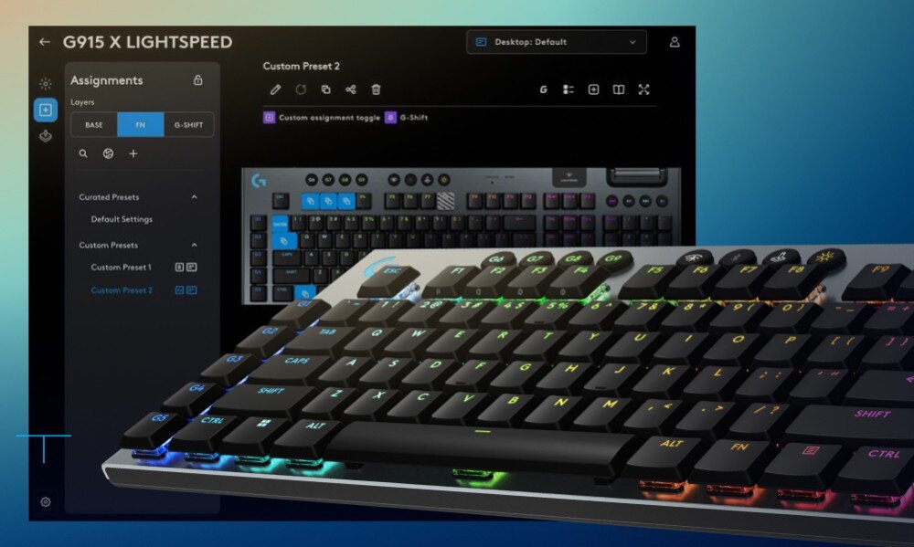 Klawiatura LOGITECH G915 X Lightspeed podświetlenie kolory oprogramowanie