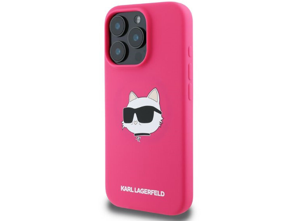 Etui Karl Lagerfeld Silicone Choupette magnetyczny pierścień MagSafe ładowanie bezprzewodowe Magnetyczne mocowanie precyzyjne dopasowanie iPhone'a