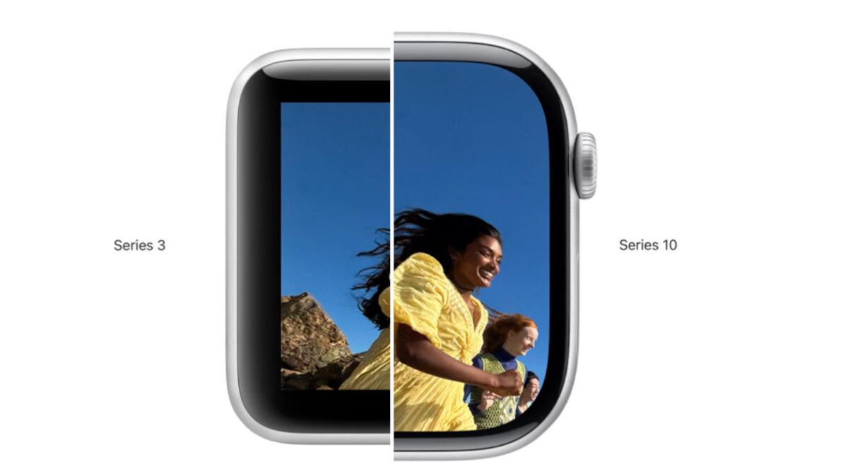 APPLE Watch 10 wyświetlacz większy o 30% OLED szeroki kąt widzenia wiele informacji